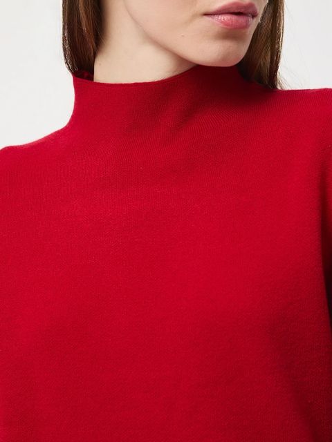 Medicine sweter damski kolor czerwony lekki z półgolfem