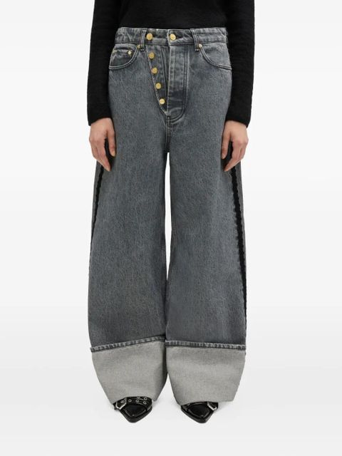 GANNI button-detail jeans - Grey
