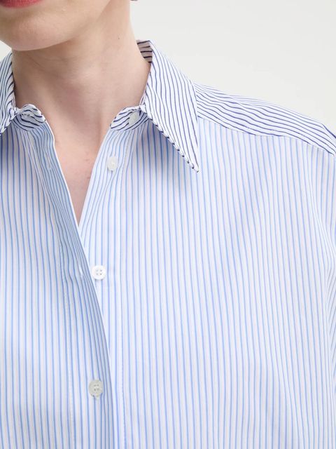 MUNTHE koszula bawełniana FILBERTO damska kolor niebieski relaxed z kołnierzykiem klasycznym 251102325126