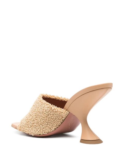 Amina Muaddi 95mm Taylor raffia sculpted-heel sandals - Neutrals