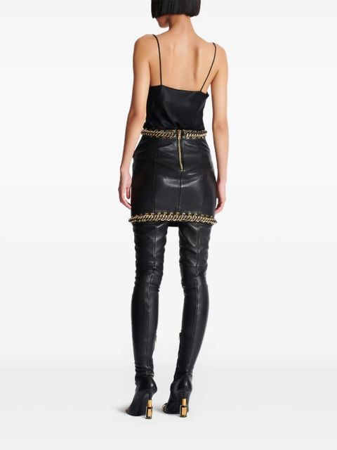 Balmain chain-detail mini skirt - Black