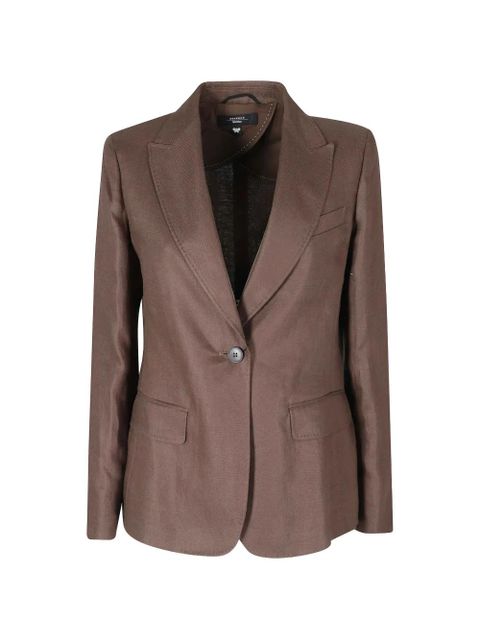Weekend Max Mara single-breasted linen blazer - Brown - zdjęcie produktu nr 1