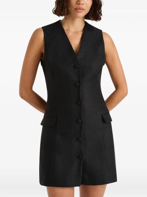 Faithfull the Brand Eloise mini V-neck dress - Black