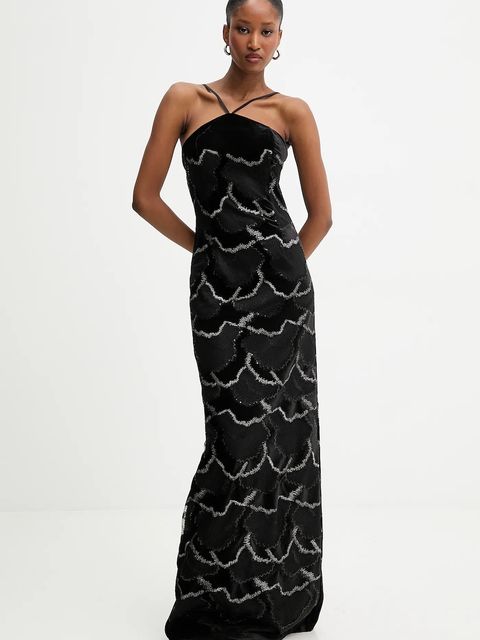 Answear.LAB sukienka kolor czarny maxi prosta - zdjęcie produktu nr 2