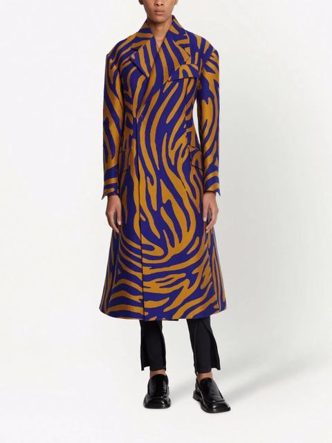 Proenza Schouler abstract-print double-breasted coat - Blue - zdjęcie produktu nr 2