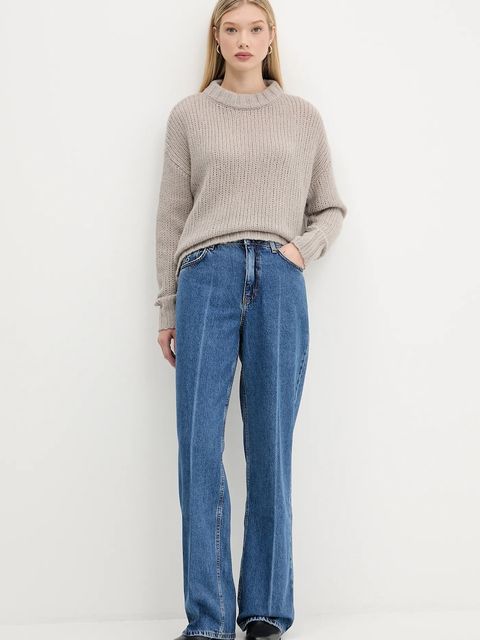 HUGO sweter wełniany damski kolor beżowy 50522553 - zdjęcie produktu nr 2