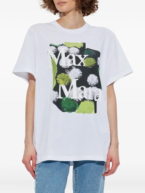 Max Mara floral-print cotton T-shirt - White