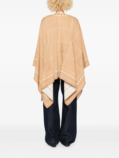 FENDI patterned poncho - Neutrals