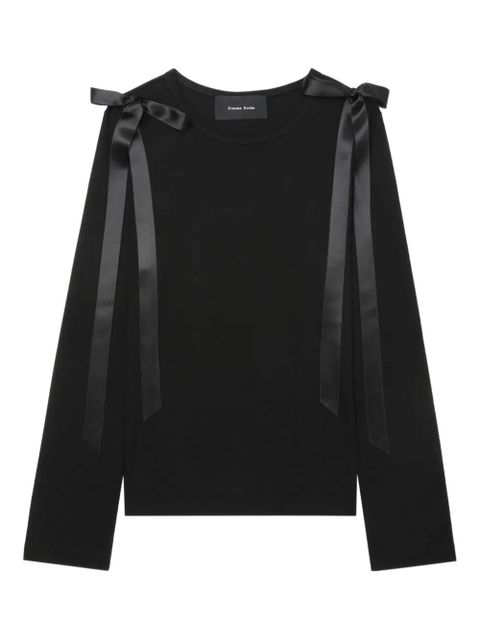 Simone Rocha ribbon-detail long-sleeve T-shirt - Black