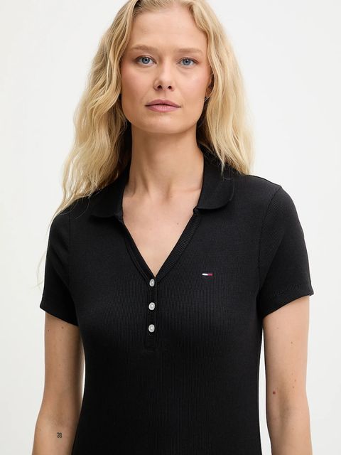 Tommy Jeans sukienka kolor czarny mini dopasowana DW0DW21172