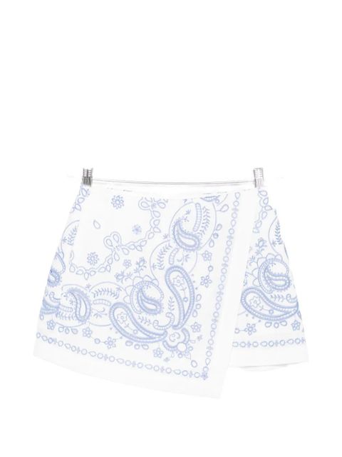 Self-Portrait paisley-enbroidered shorts - White - zdjęcie produktu nr 1