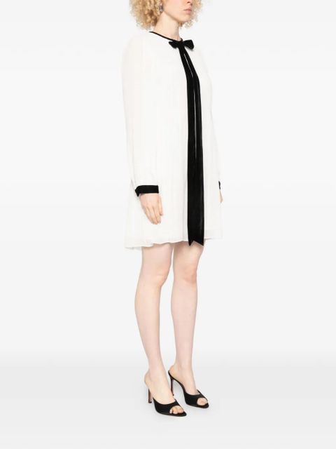 PINKO bow-detail mini dress - Neutrals