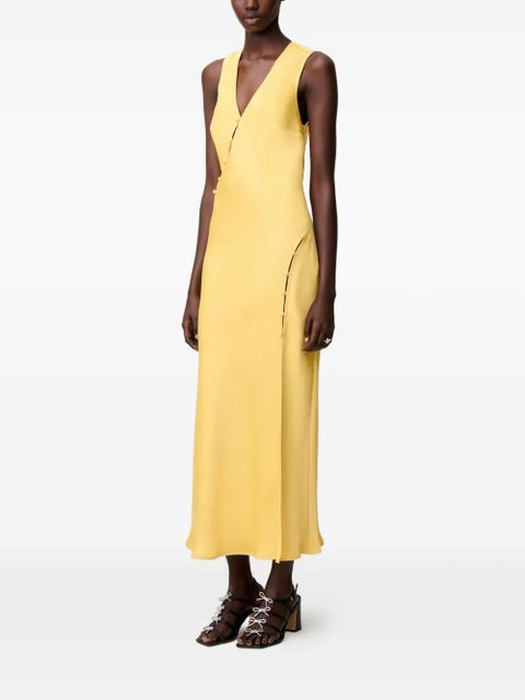 Claudie Pierlot button-fastening maxi dress - Yellow