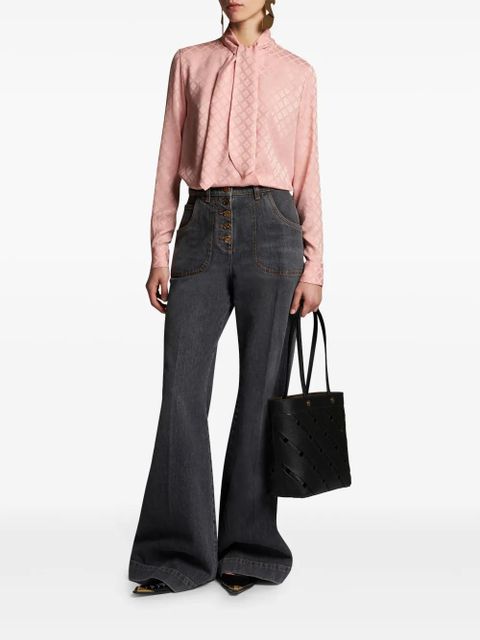 ETRO scarf-collar jacquard shirt - Pink