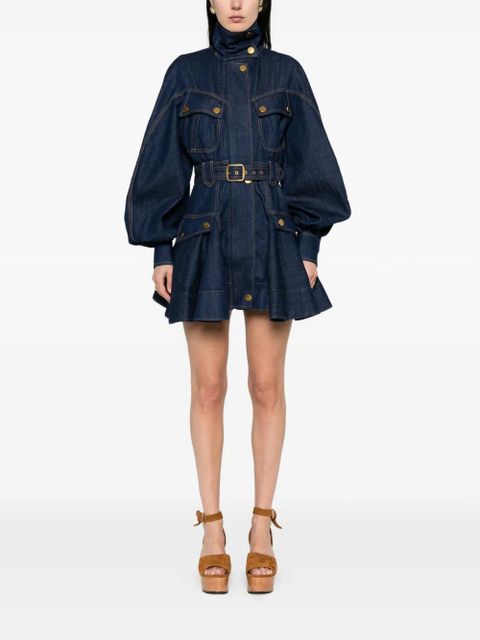 ZIMMERMANN Luna denim button belted dress - Blue