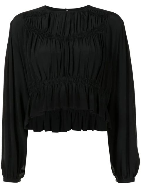 ISABEL MARANT Nelino pleated silk blouse - Black - zdjęcie produktu nr 1