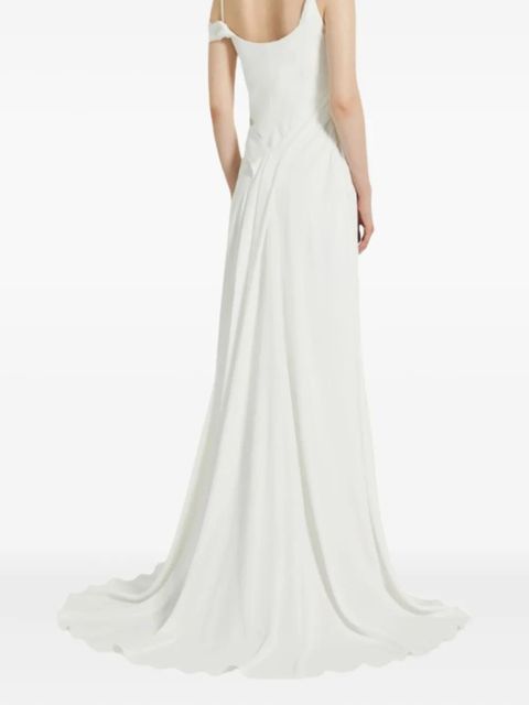 Max Mara Ghiglia draped maxi dress - White