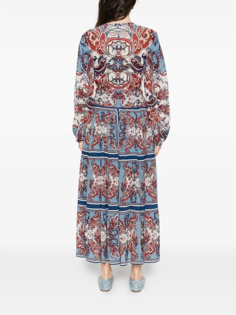 FARM Rio Paisley Scarf tie-waist maxi dress - Blue