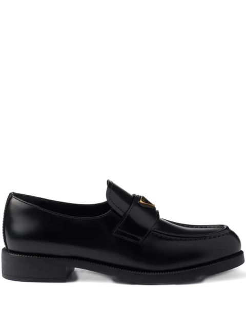 Prada leather triangle-logo loafers - Black - zdjęcie produktu nr 1