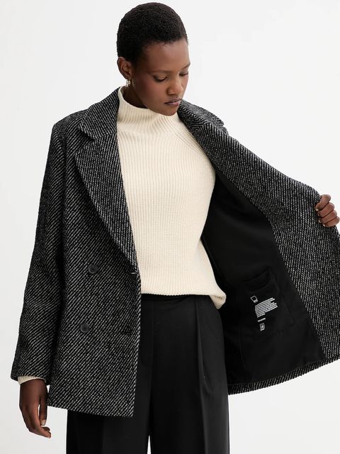 Marc O'Polo płaszcz z dodatkiem wełny kolor szary 5000007278