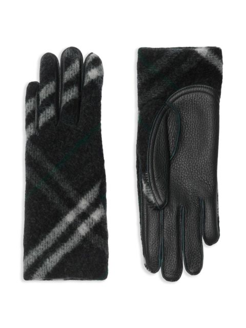 Burberry check wool gloves - Grey - zdjęcie produktu nr 2