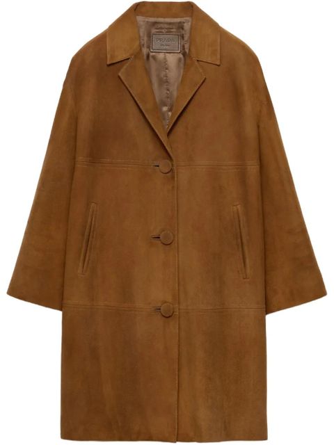 Prada suede coat - Brown - zdjęcie produktu nr 1