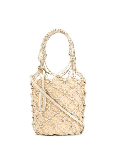 Miu Miu woven bucket bag - Gold - zdjęcie produktu nr 1