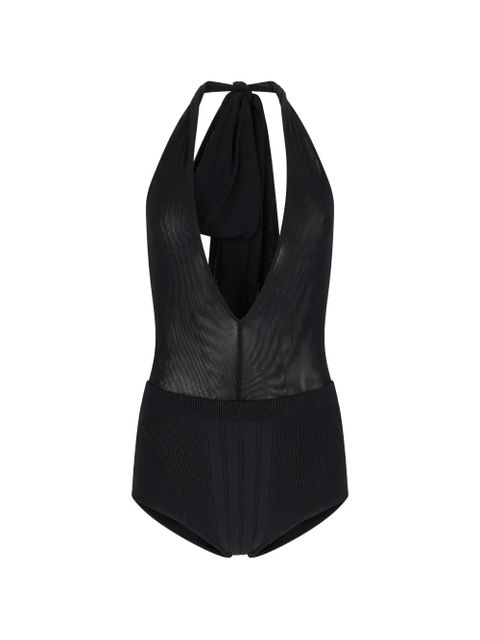 The Attico halterneck tulle bodysuit - Black - zdjęcie produktu nr 1