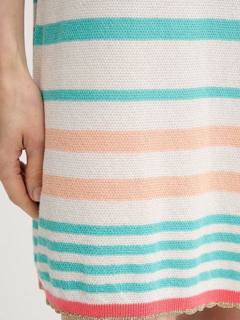 United Colors of Benetton sukienka bawełniana kolor turkusowy mini prosta 11945V006