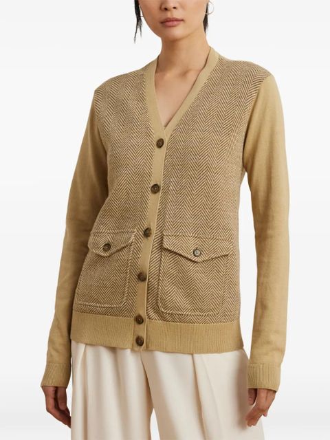 Lauren Ralph Lauren herringbone pocket cardigan - Neutrals