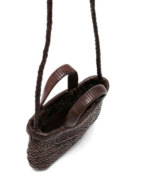Manebi micro Sunset braided-strap tote bag - Brown