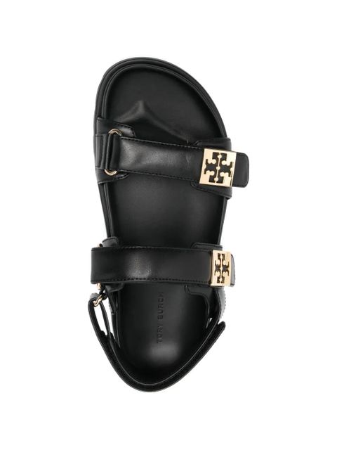 Tory Burch logo-plaque touch-strap sandals - Black
