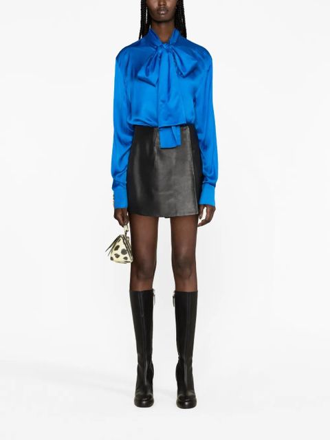 Balmain pussy-bow satin blouse - Blue - zdjęcie produktu nr 2