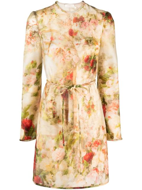 ZIMMERMANN Luminosity floral-print silk minidress - Neutrals - zdjęcie produktu nr 1