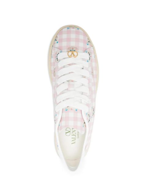 Valentino Garavani gingham platform sneakers - Pink