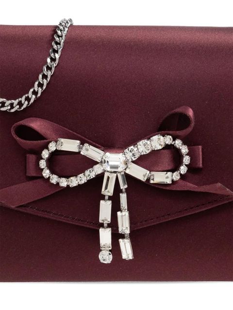 Jimmy Choo mini bow-detail shoulder bag - Red