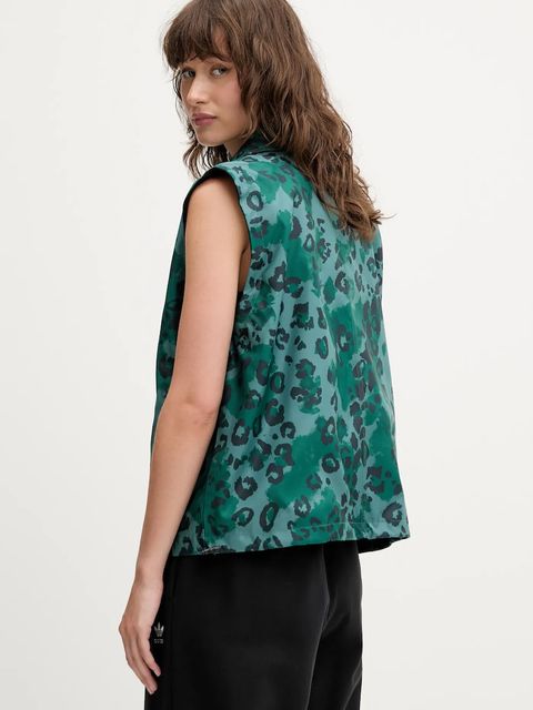 adidas bezrękawnik Animal Print 3-Stripes kolor zielony przejściowy JV6958