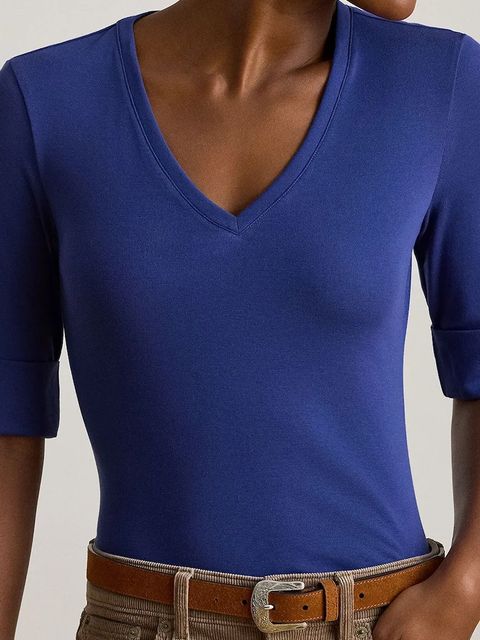 Lauren Ralph Lauren t-shirt bawełniany damski kolor niebieski 200815843