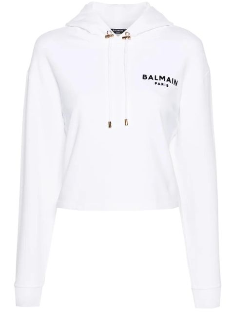Balmain logo-print hoodie - Neutrals - zdjęcie produktu nr 1