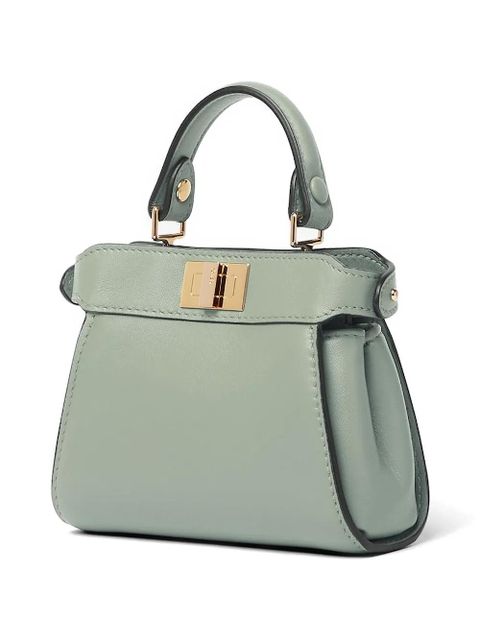 FENDI nano Peekaboo leather mini bag - Green - zdjęcie produktu nr 2