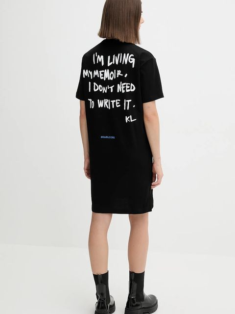 Karl Lagerfeld Jeans sukienka bawełniana kolor czarny mini oversize A4W13054 - zdjęcie produktu nr 1