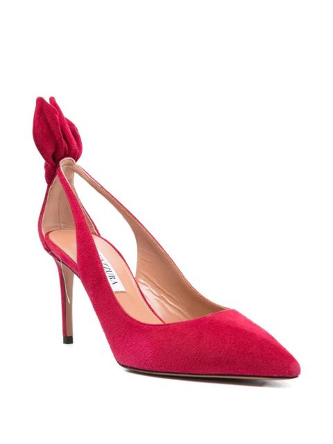 Aquazzura 80mm bow-detail cut-out pumps - Pink - zdjęcie produktu nr 2