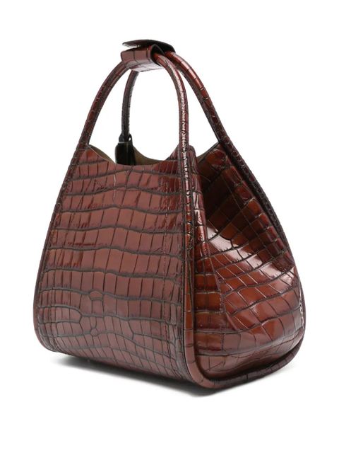 Max Mara embossed-croc tote bag - Brown