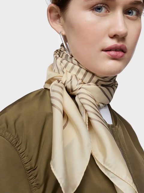 Tous chusta jedwabna TEXTIL damska kolor beżowy wzorzysta 2002200801