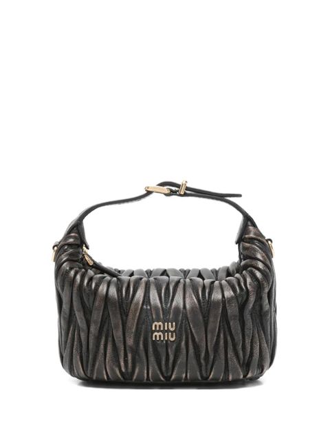 Miu Miu mini matelassé logo-detail shoulder bag - Brown - zdjęcie produktu nr 1