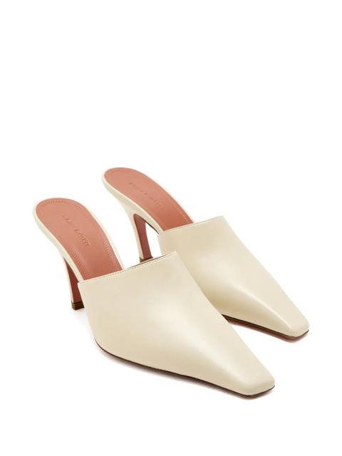 Amina Muaddi Jamie square-toe heeled mules - Neutrals