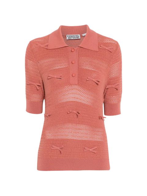 Essentiel Antwerp Jarts bow-detail polo shirt - Pink - zdjęcie produktu nr 1