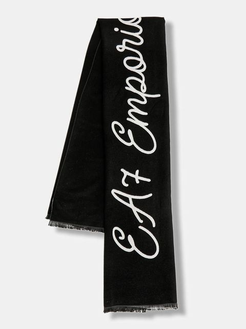 EA7 Emporio Armani szalik damski kolor czarny wzorzysty AF10450.7W000707