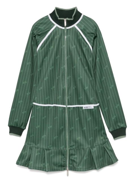 GCDS pinstriped zip-up mini dress - Green - zdjęcie produktu nr 1