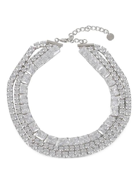 Self-Portrait Multi Crystal chocker necklace - Silver - zdjęcie produktu nr 1